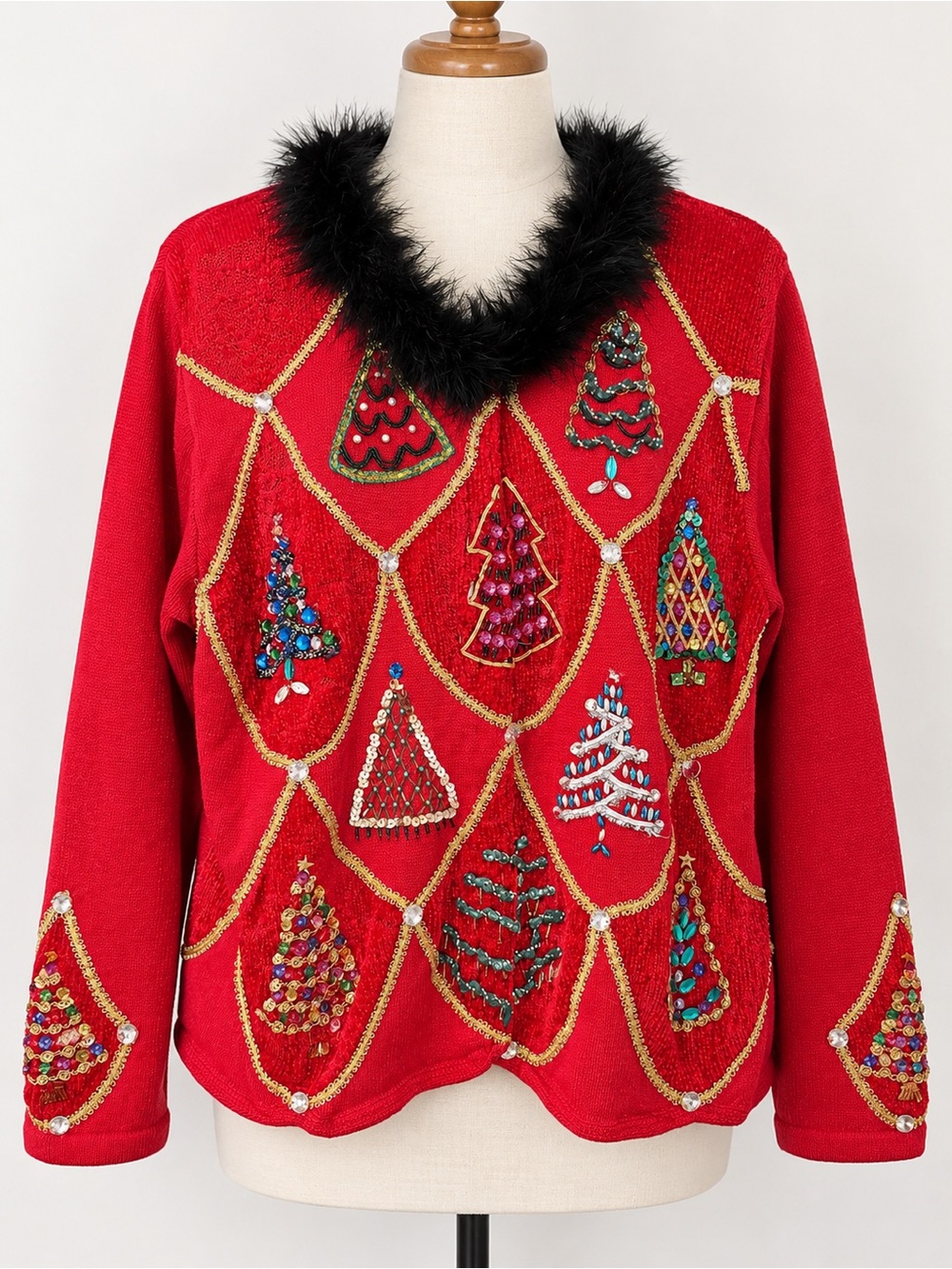 Vintage Y2K Just B Holiday Cardigan XL